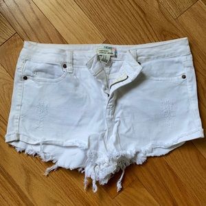 Forever 21 white jean shorts